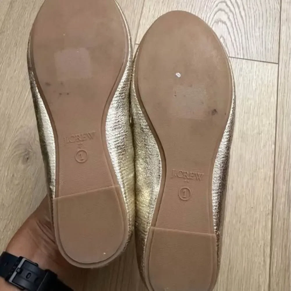 J.Crew Gold Ballet Flats kids size 1 youth
